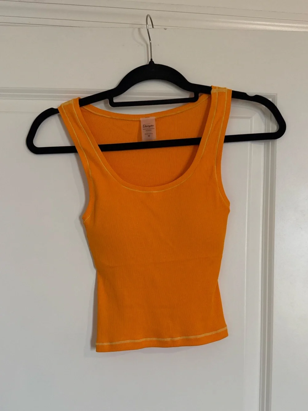 Women's Orange Ribbed Tank Top